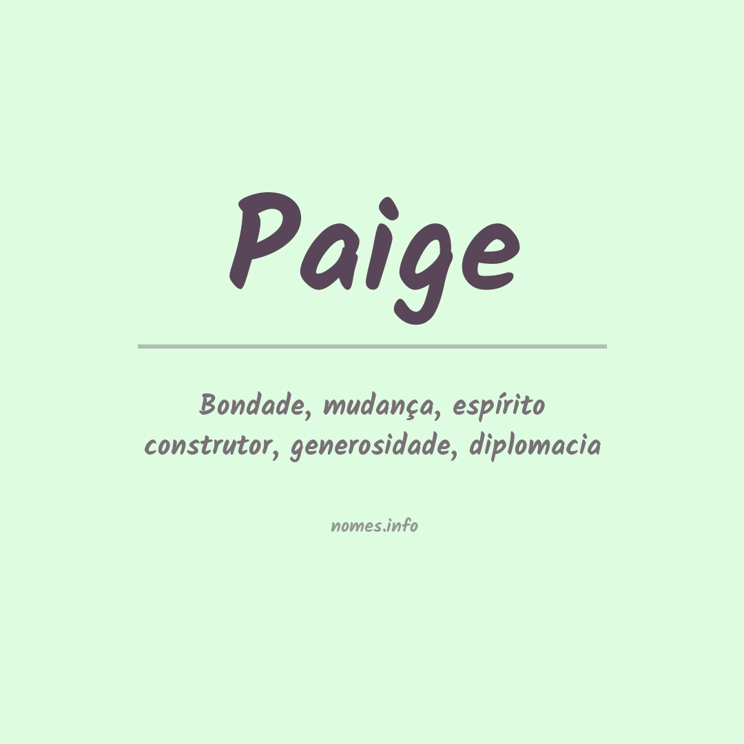 Significado do nome Paige