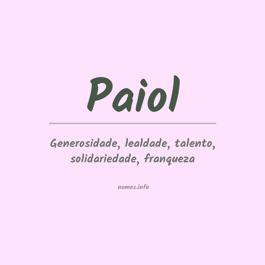 Significado do nome Paiol