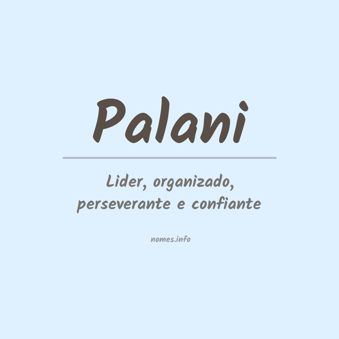 Significado do nome Palani
