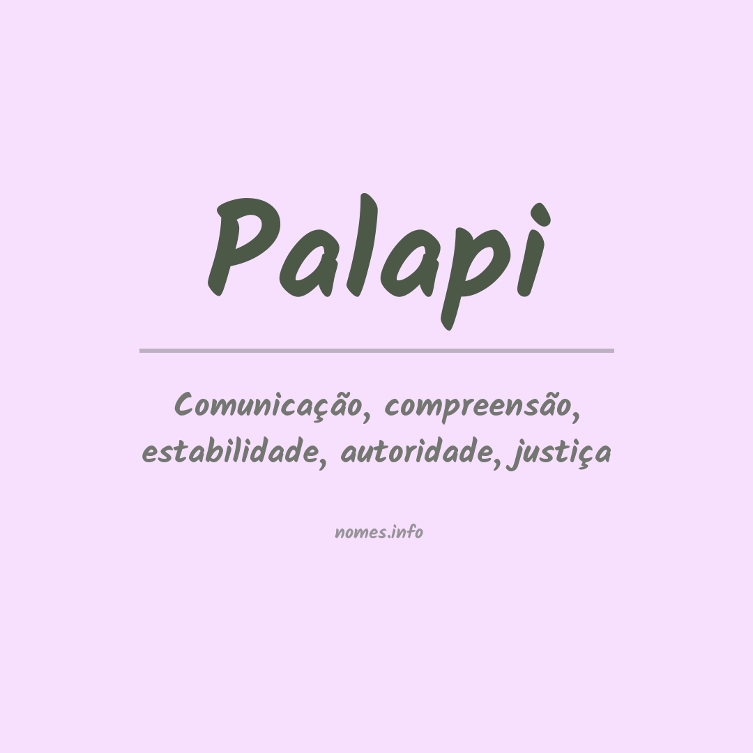 Significado do nome Palapi