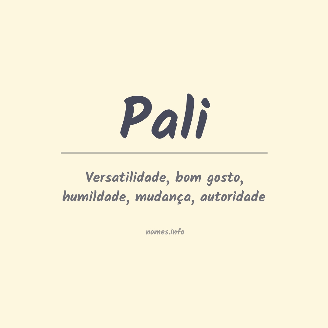 Significado do nome Pali