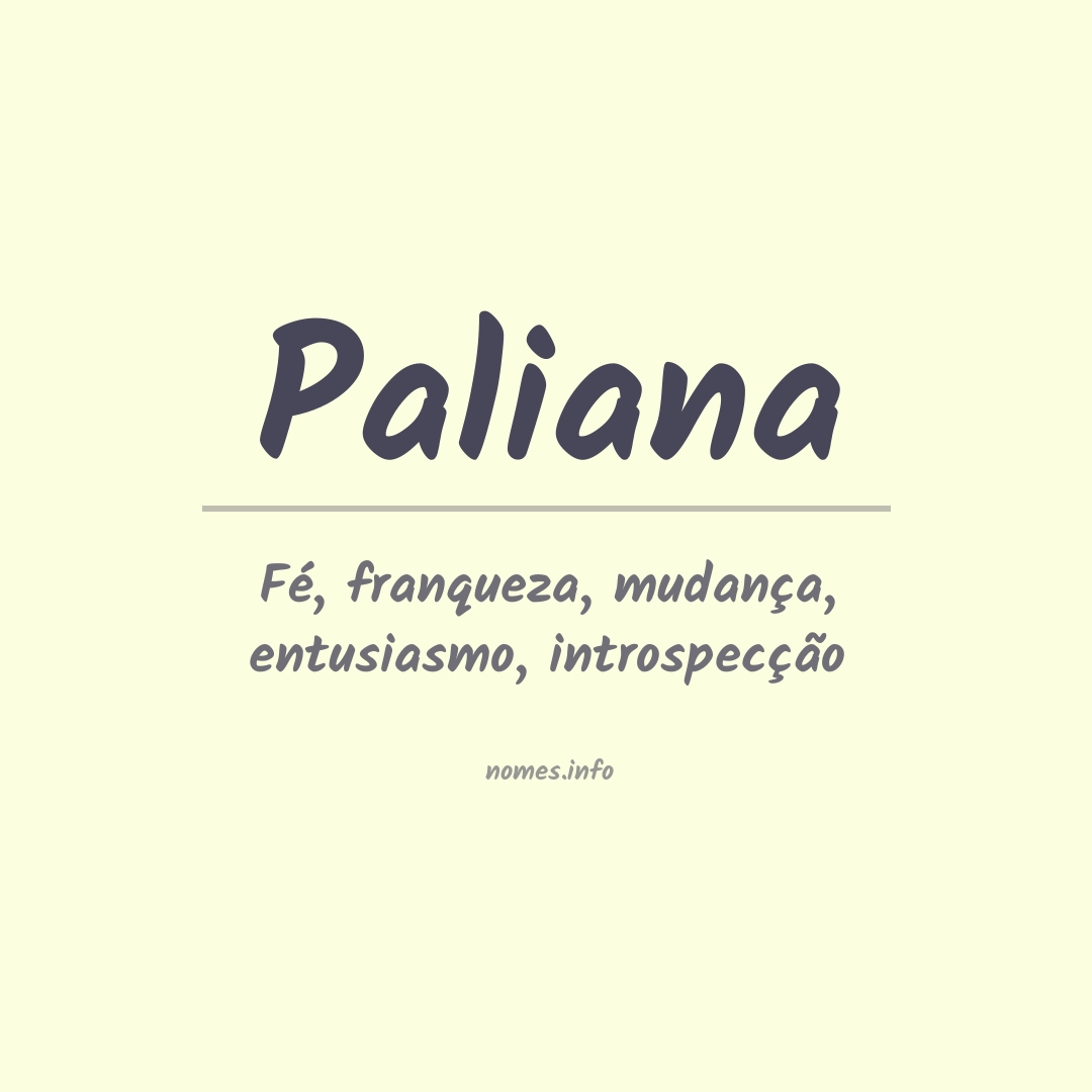 Significado do nome Paliana