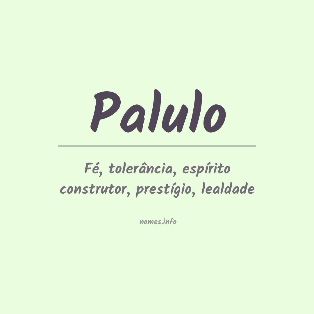 Significado do nome Palulo