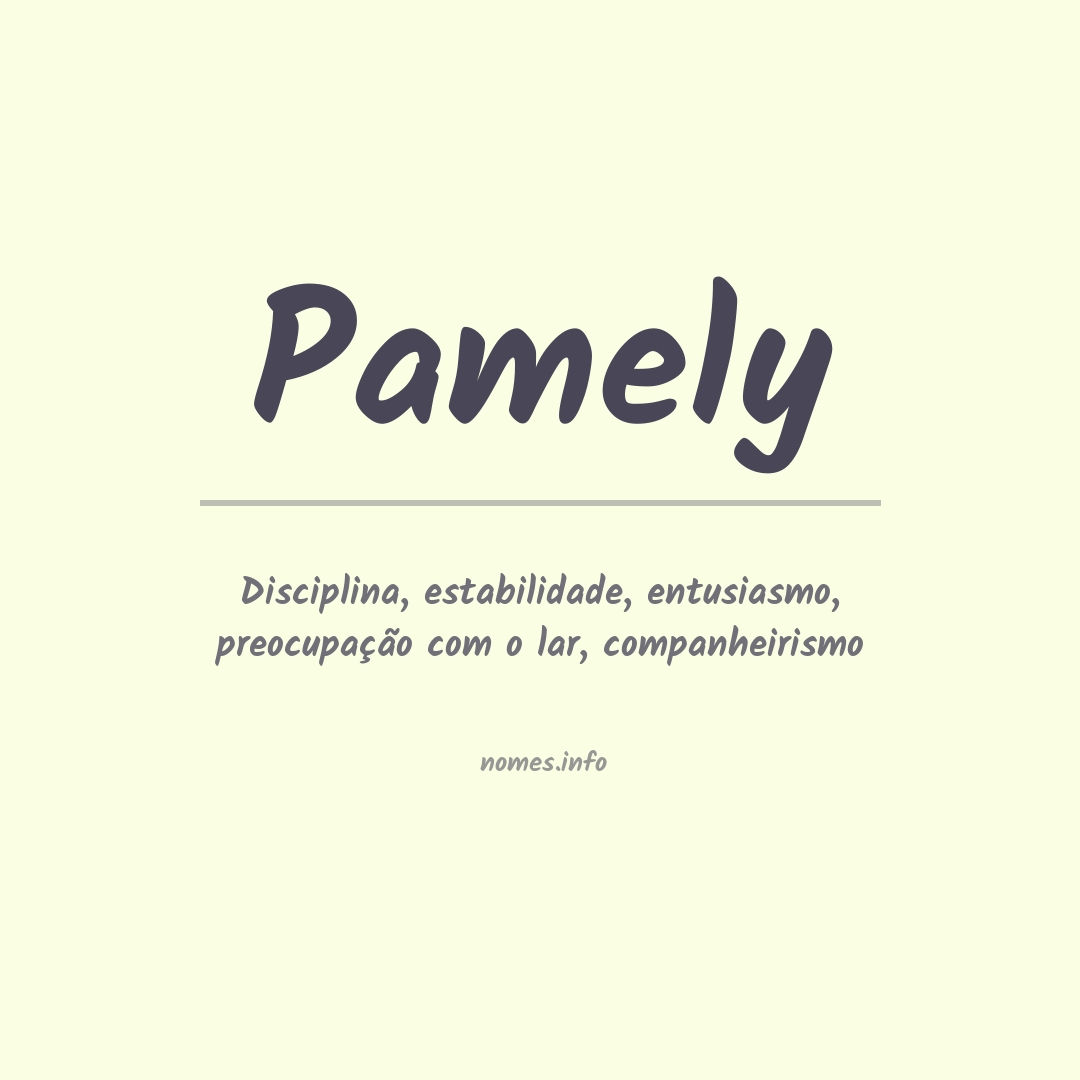 Significado do nome Pamely