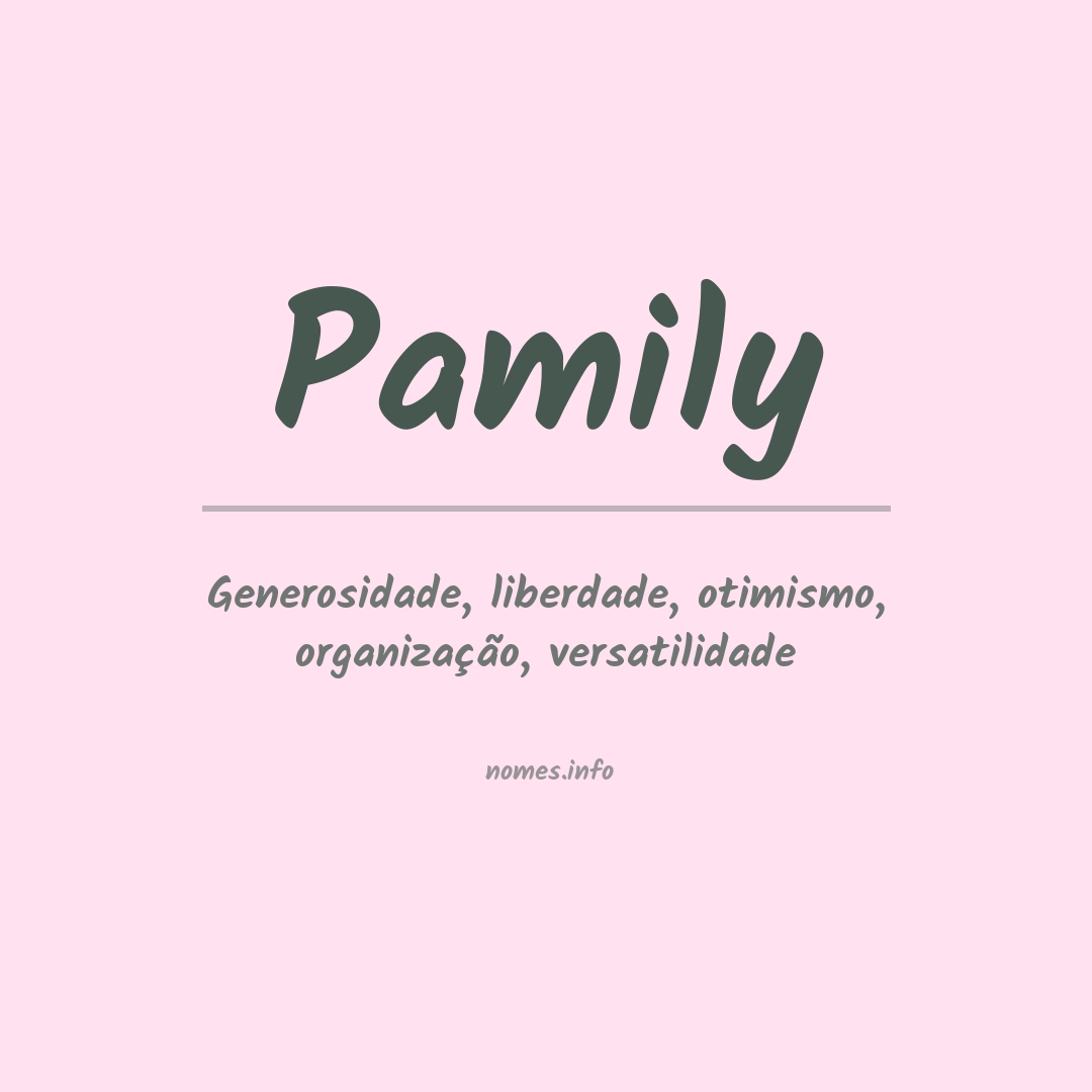 Significado do nome Pamily