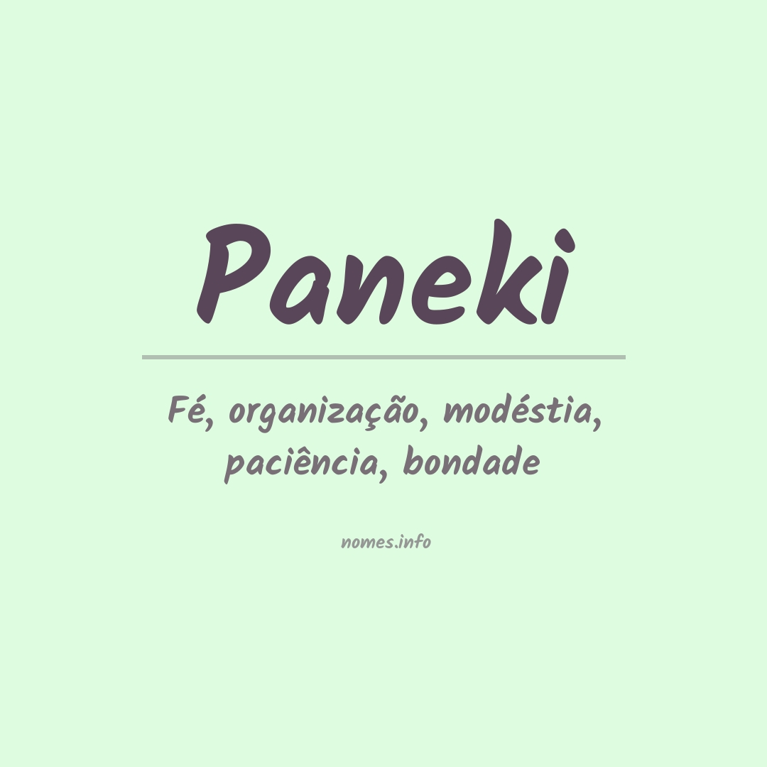 Significado do nome Paneki