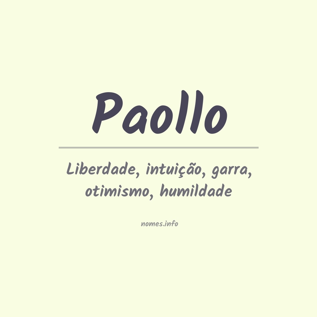 Significado do nome Paollo