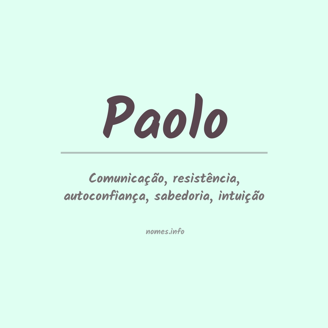 Significado do nome Paolo