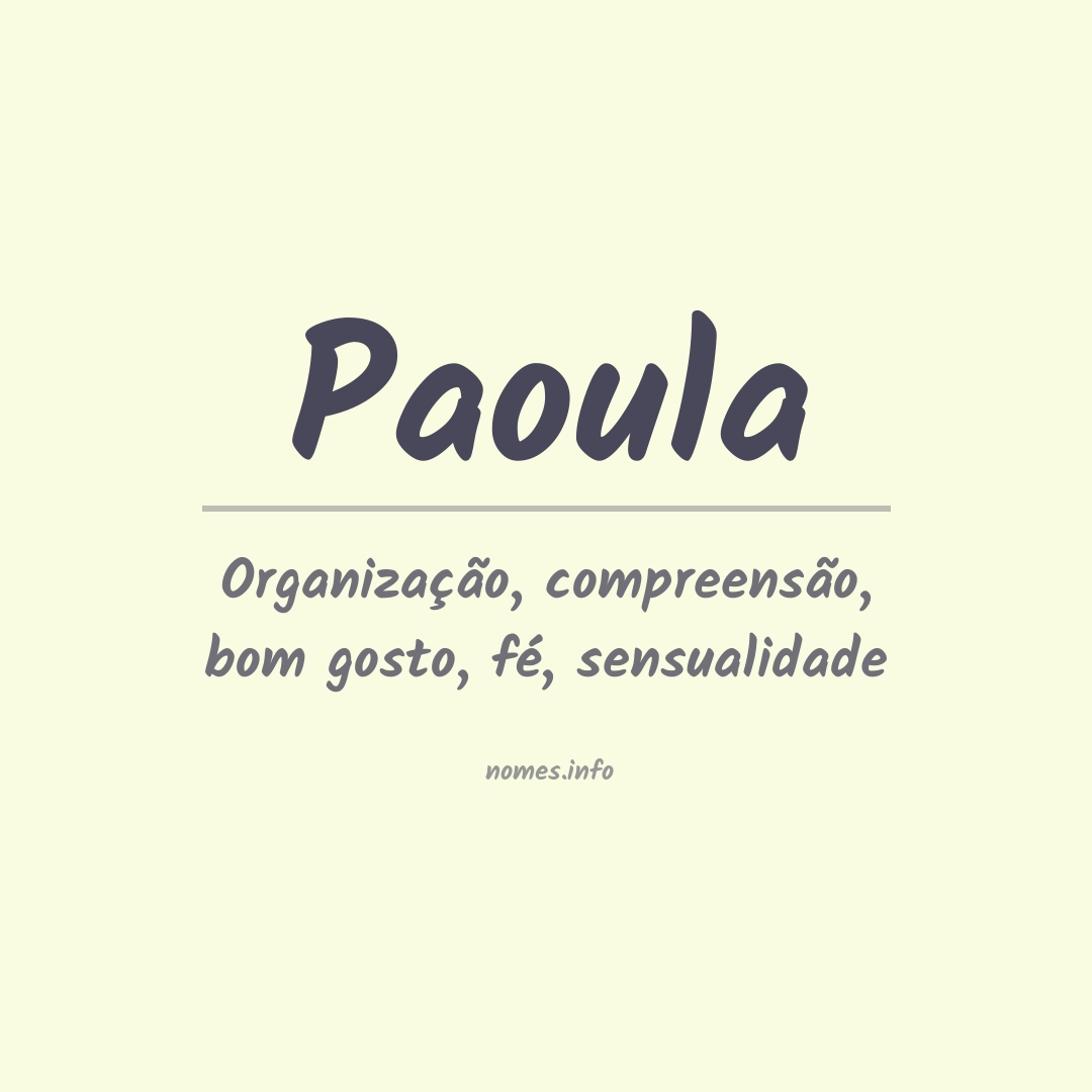 Significado do nome Paoula