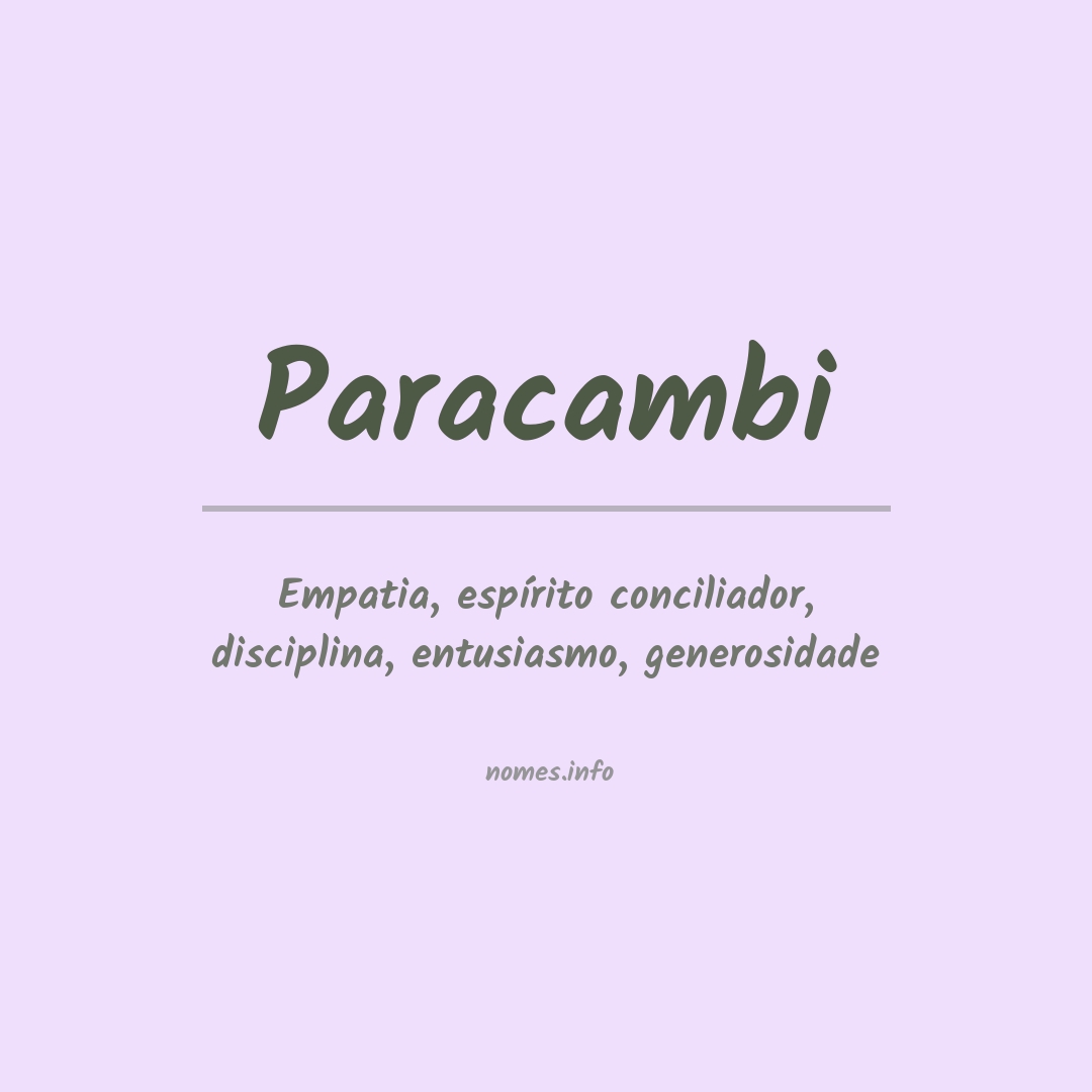 Significado do nome Paracambi