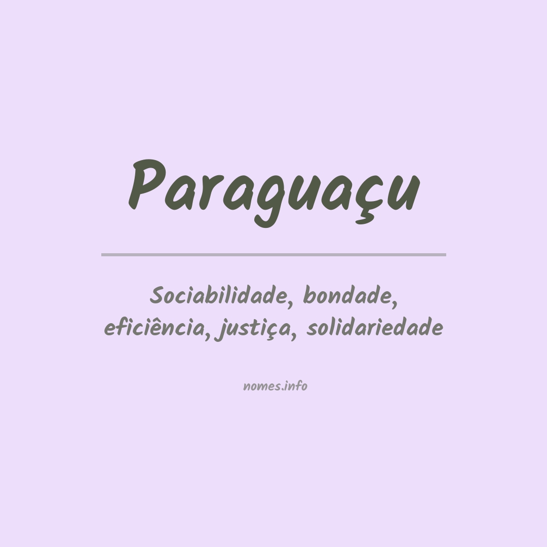 Significado do nome Paraguaçu
