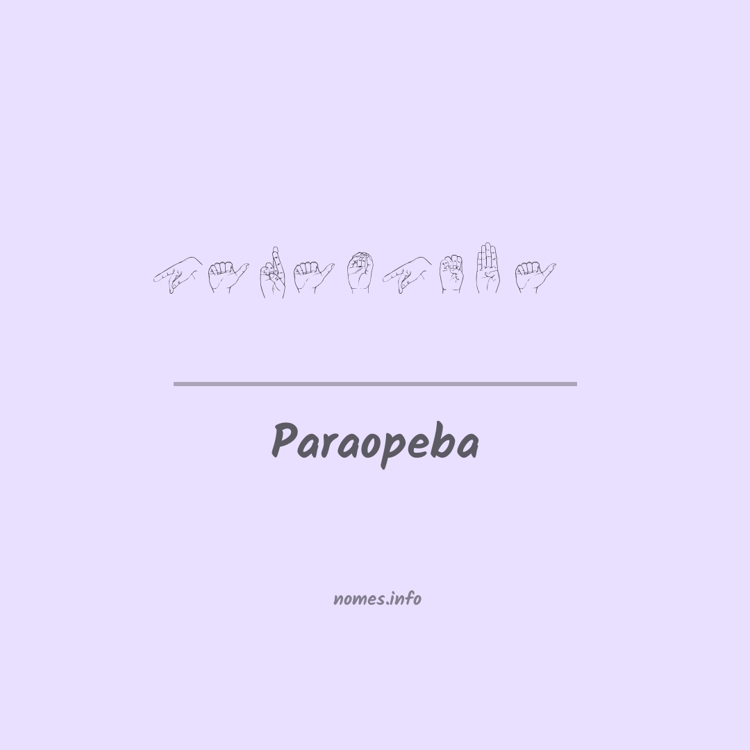 Paraopeba em Libras