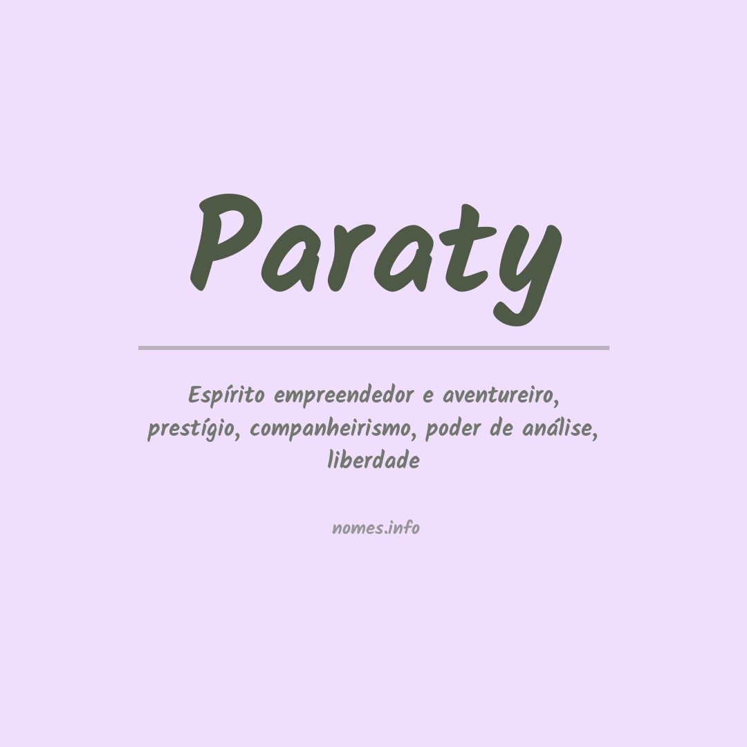 Significado do nome Paraty