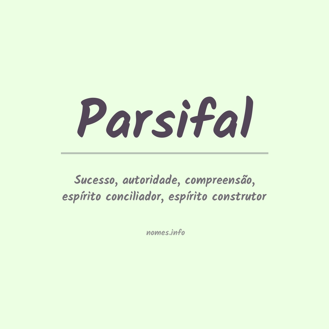 Significado do nome Parsifal