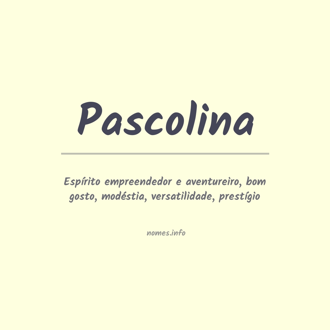 Significado do nome Pascolina
