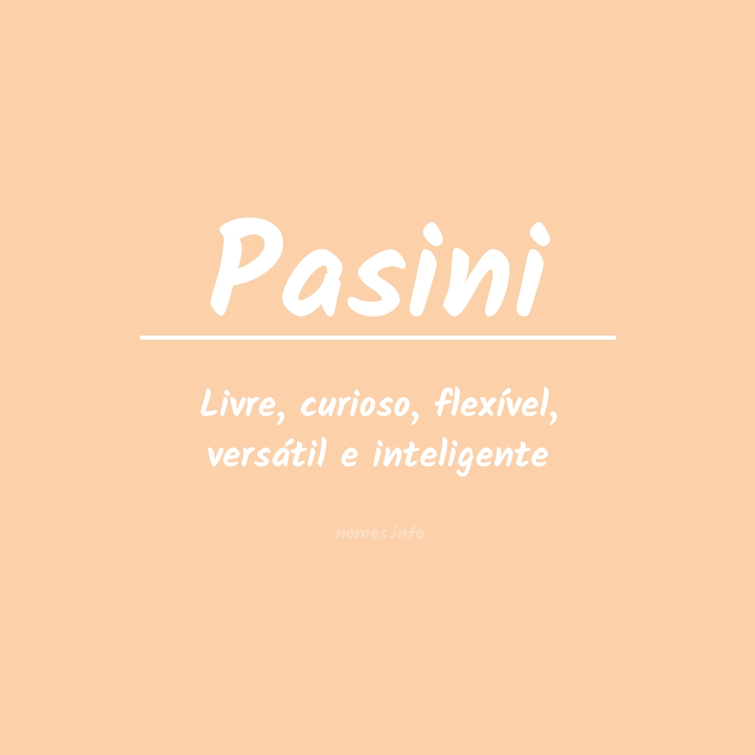 Significado do nome Pasini