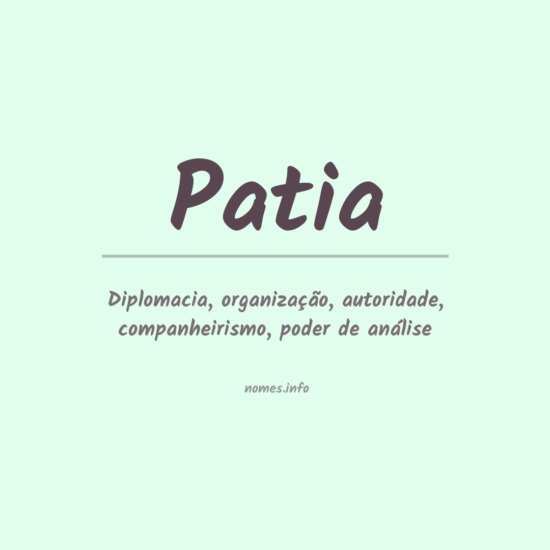 Significado do nome Patia