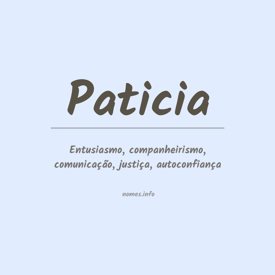Significado do nome Paticia