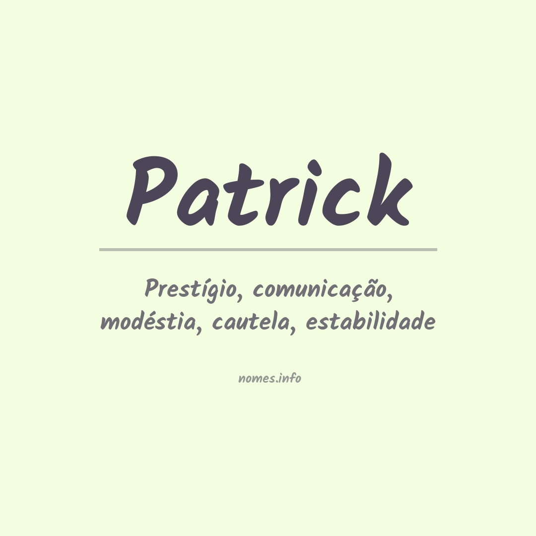 Significado do nome Patrick