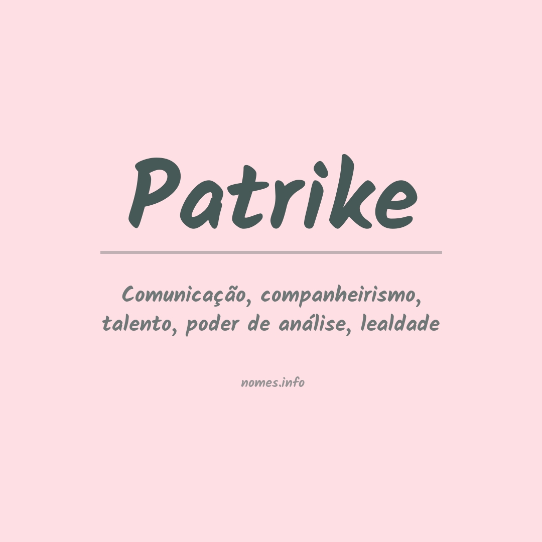 Significado do nome Patrike
