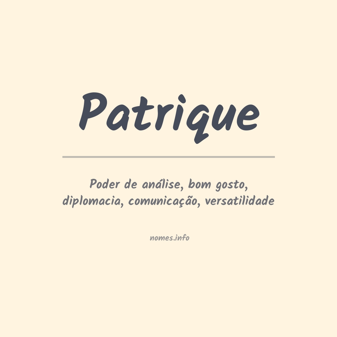 Significado do nome Patrique