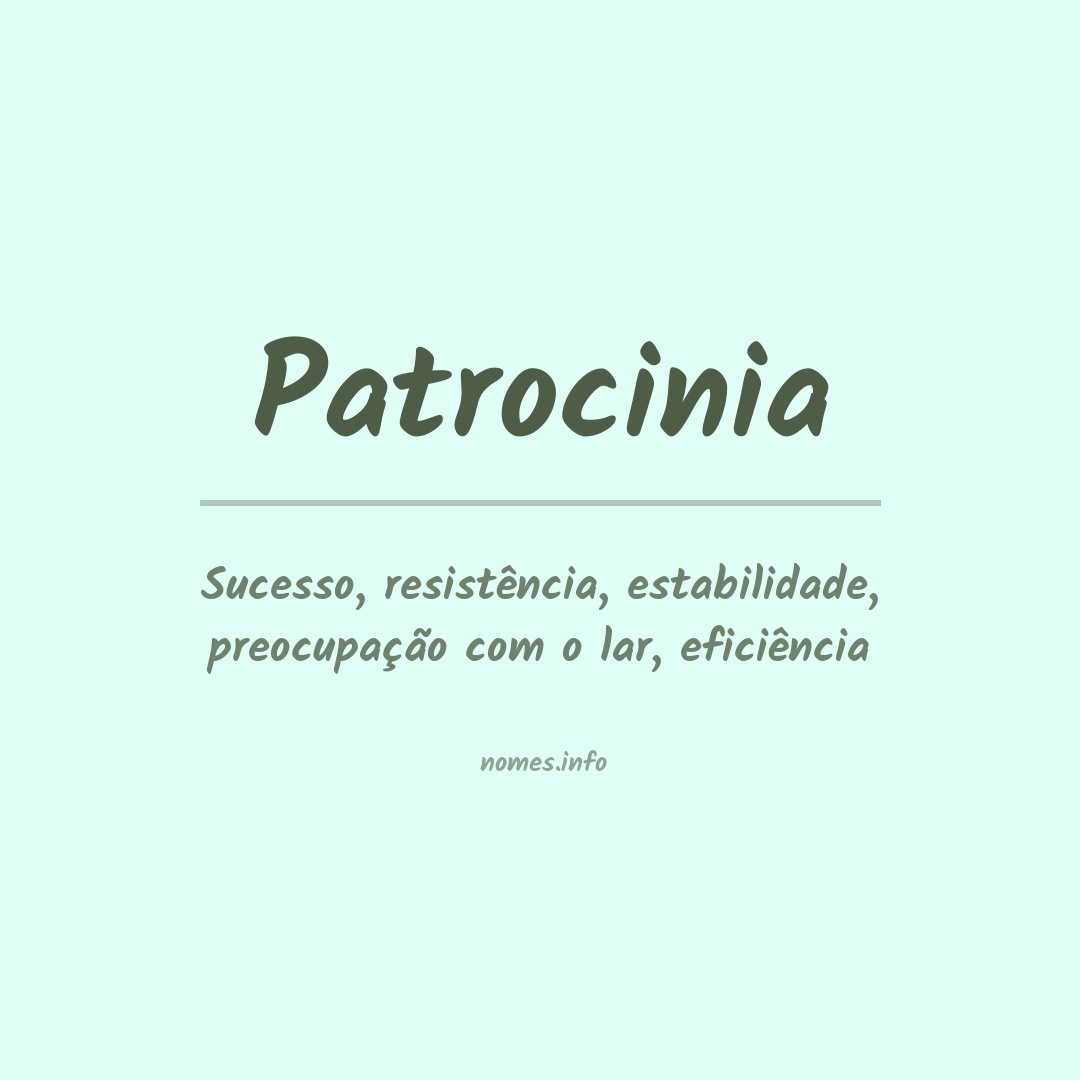 Significado do nome Patrocinia