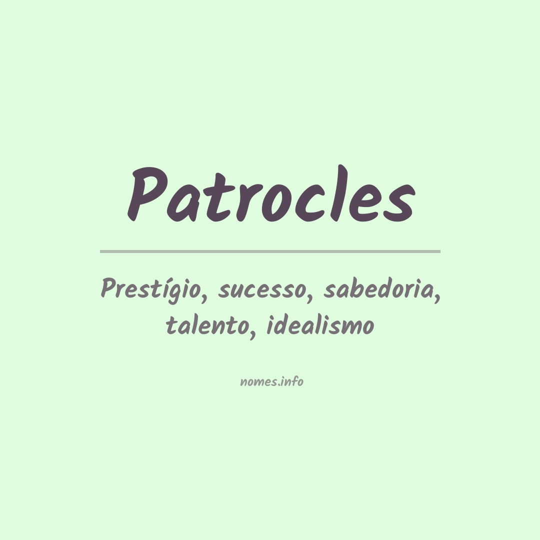 Significado do nome Patrocles