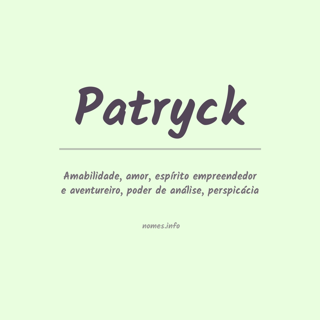 Significado do nome Patryck