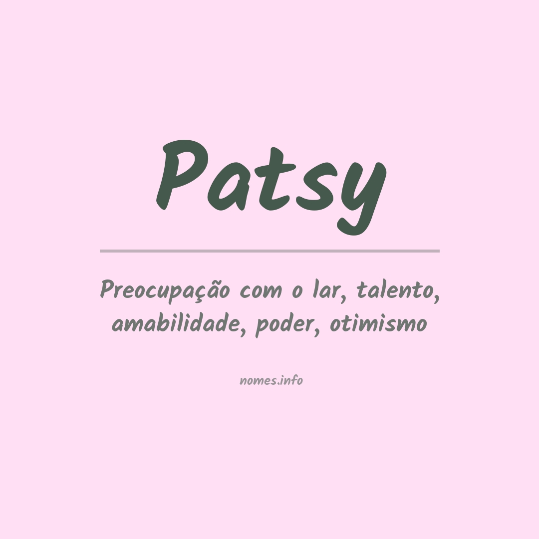 Significado do nome Patsy