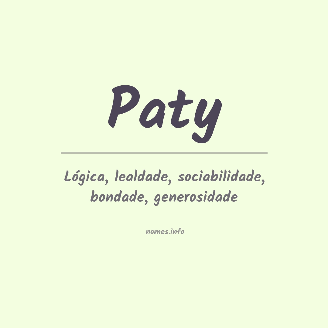 Significado do nome Paty