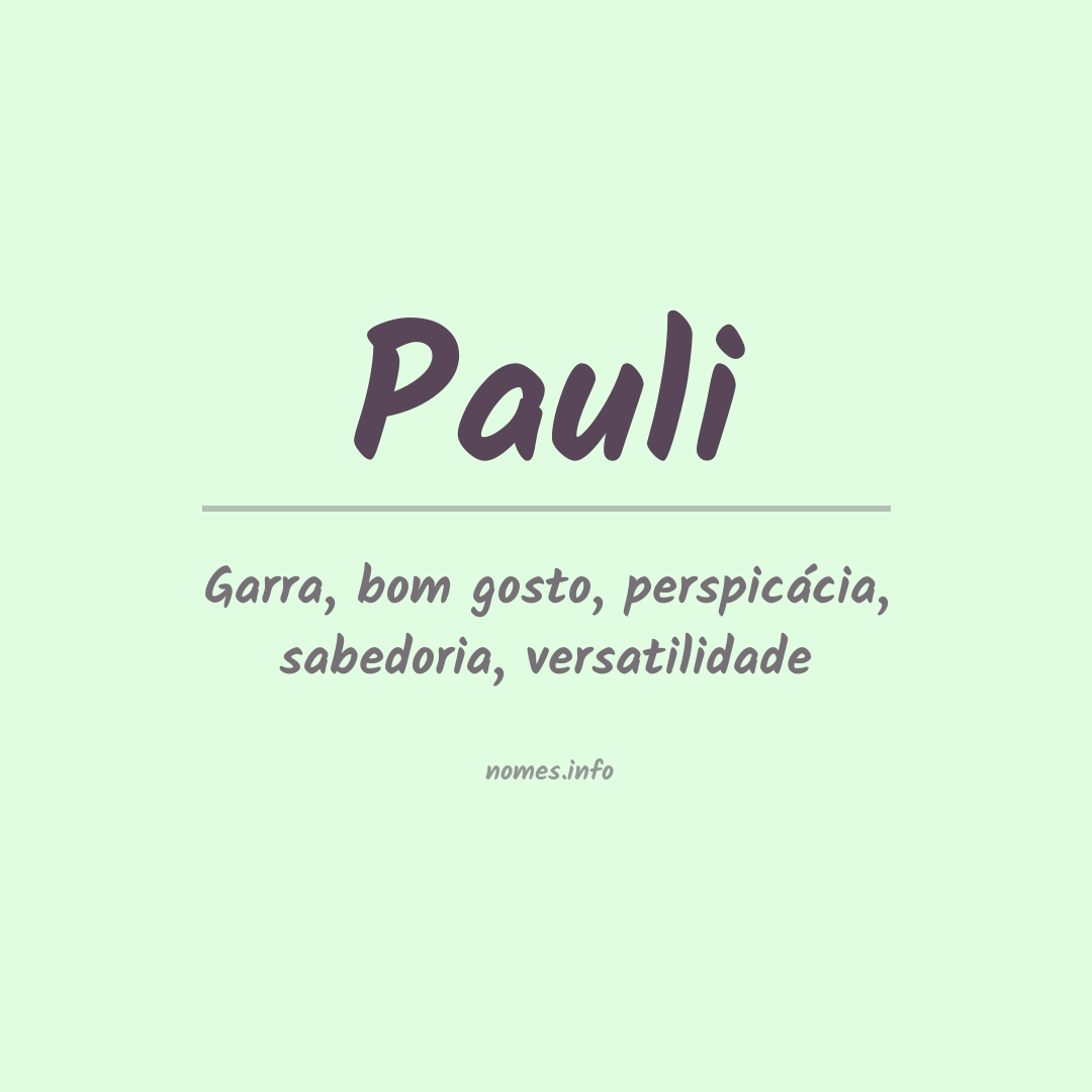 Significado do nome Pauli
