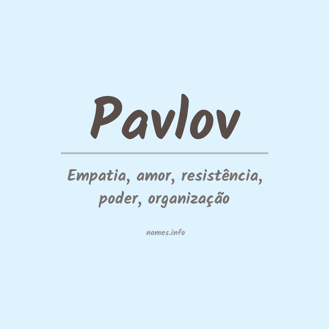 Significado do nome Pavlov