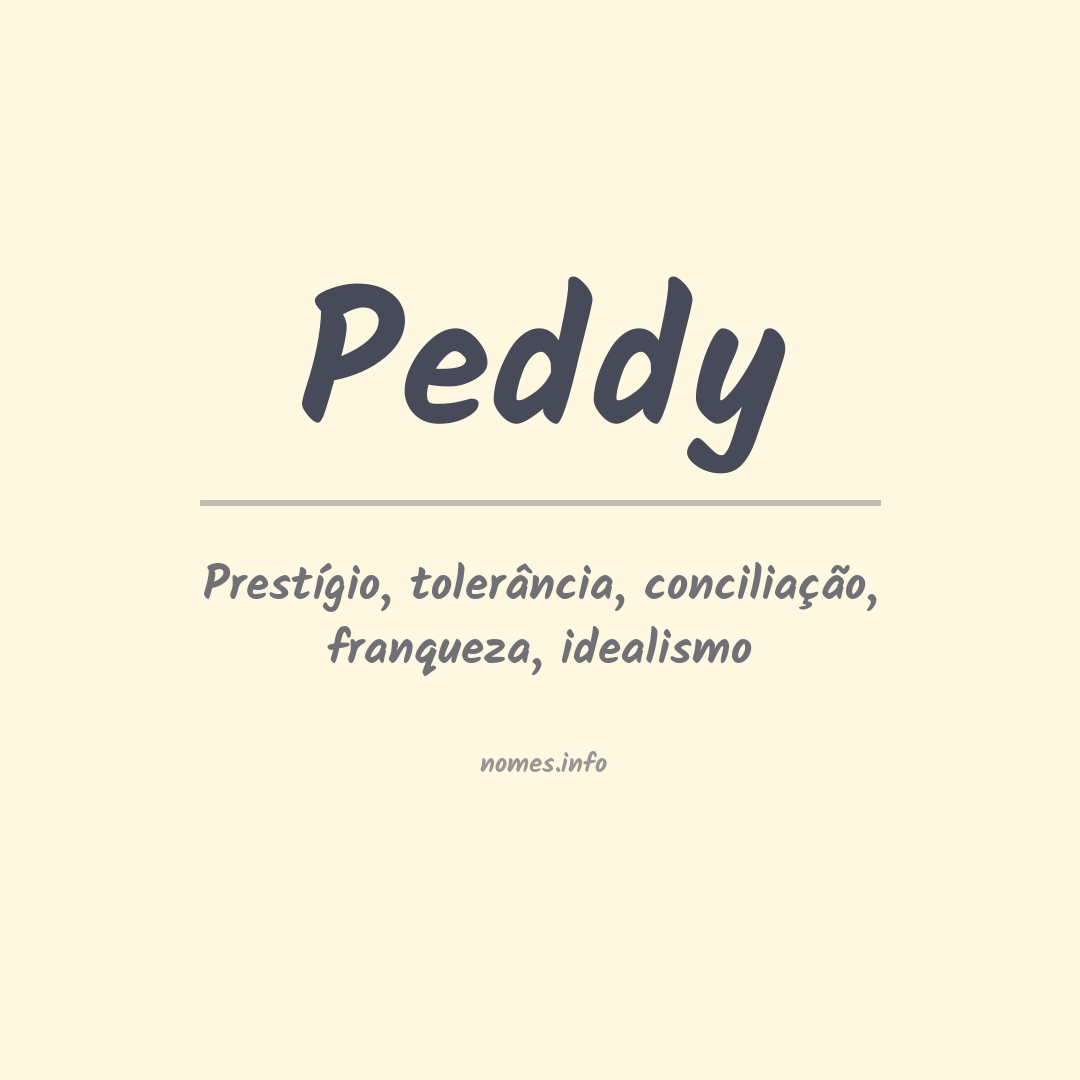 Significado do nome Peddy