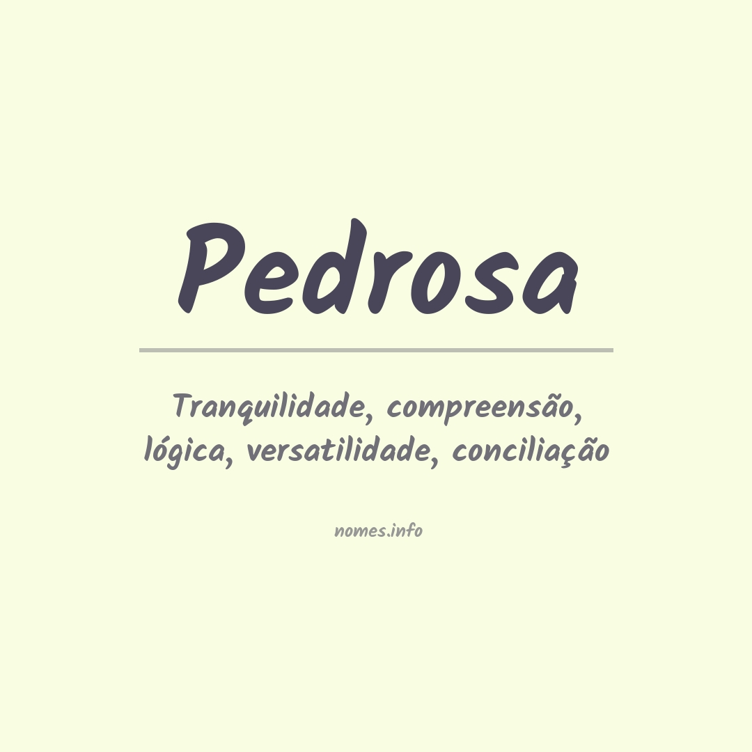 Significado do nome Pedrosa