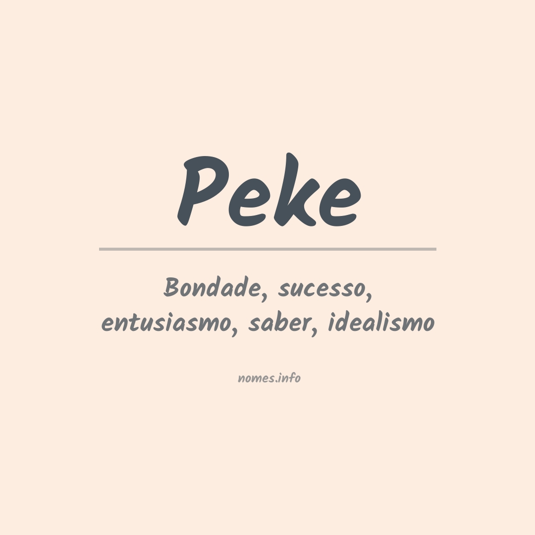 Significado do nome Peke