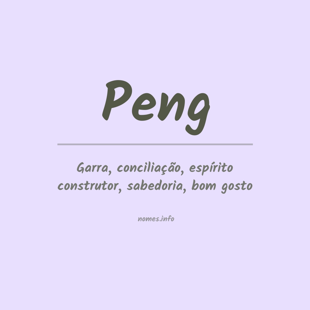 Significado do nome Peng