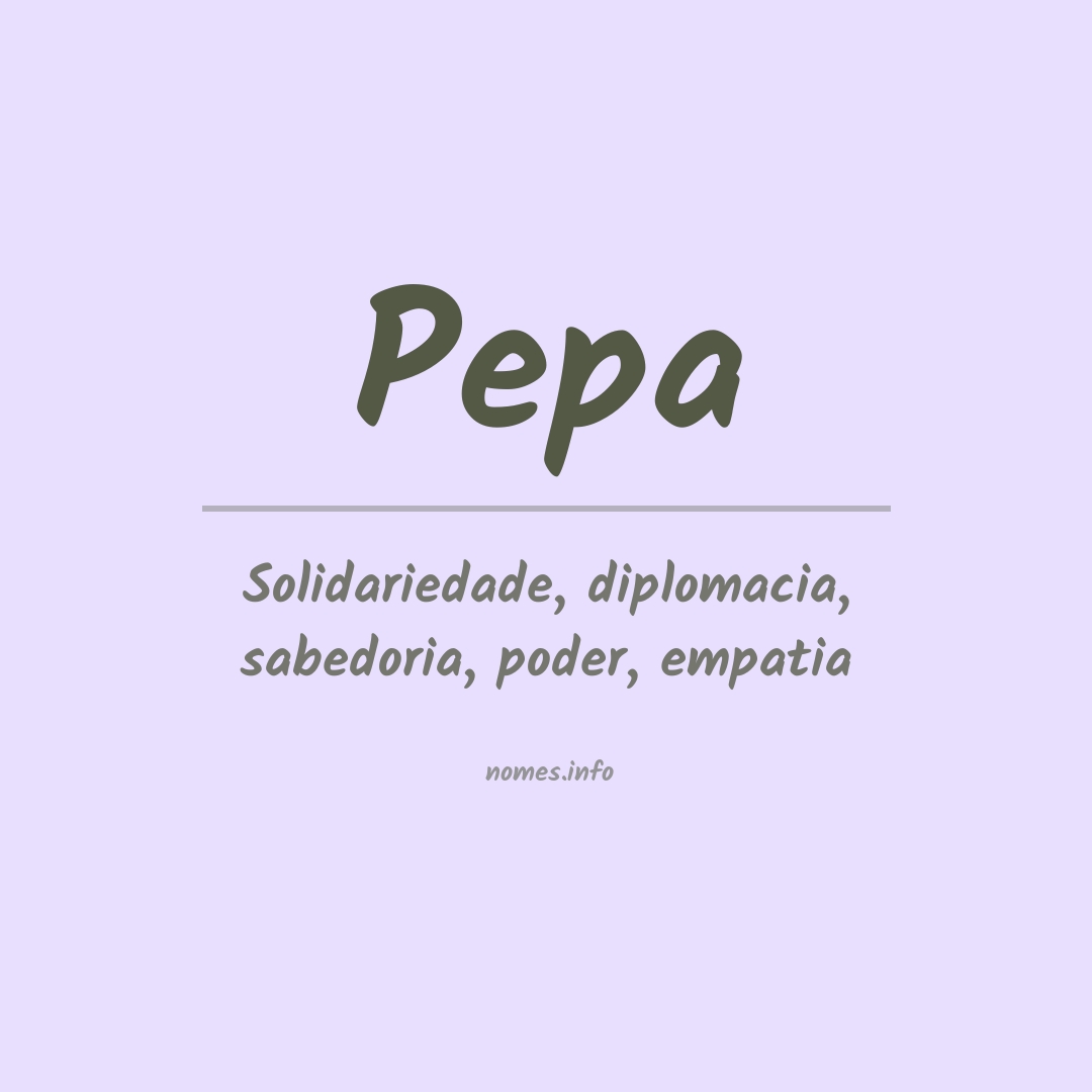 Significado do nome Pepa