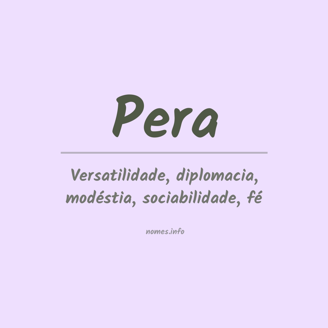 Significado do nome Pera