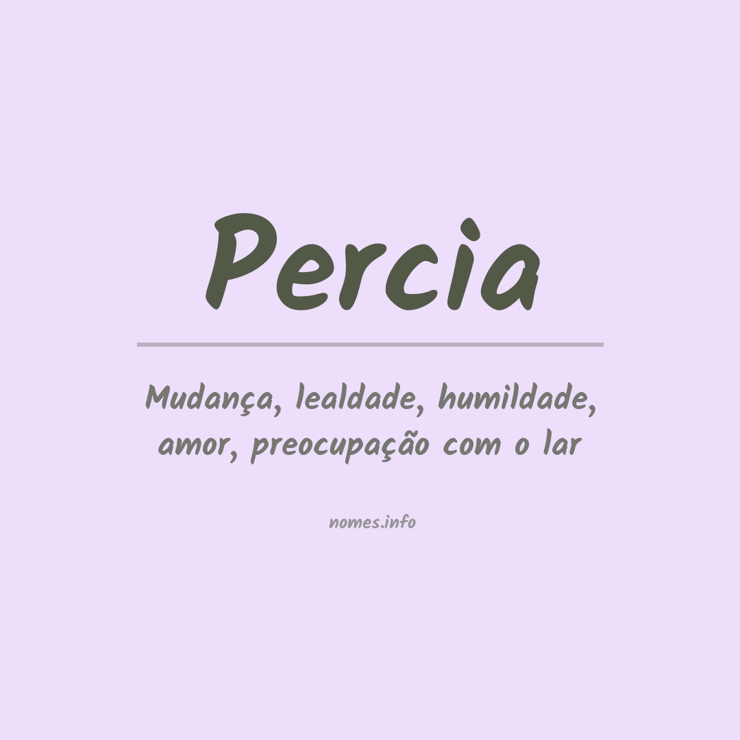 Significado do nome Percia