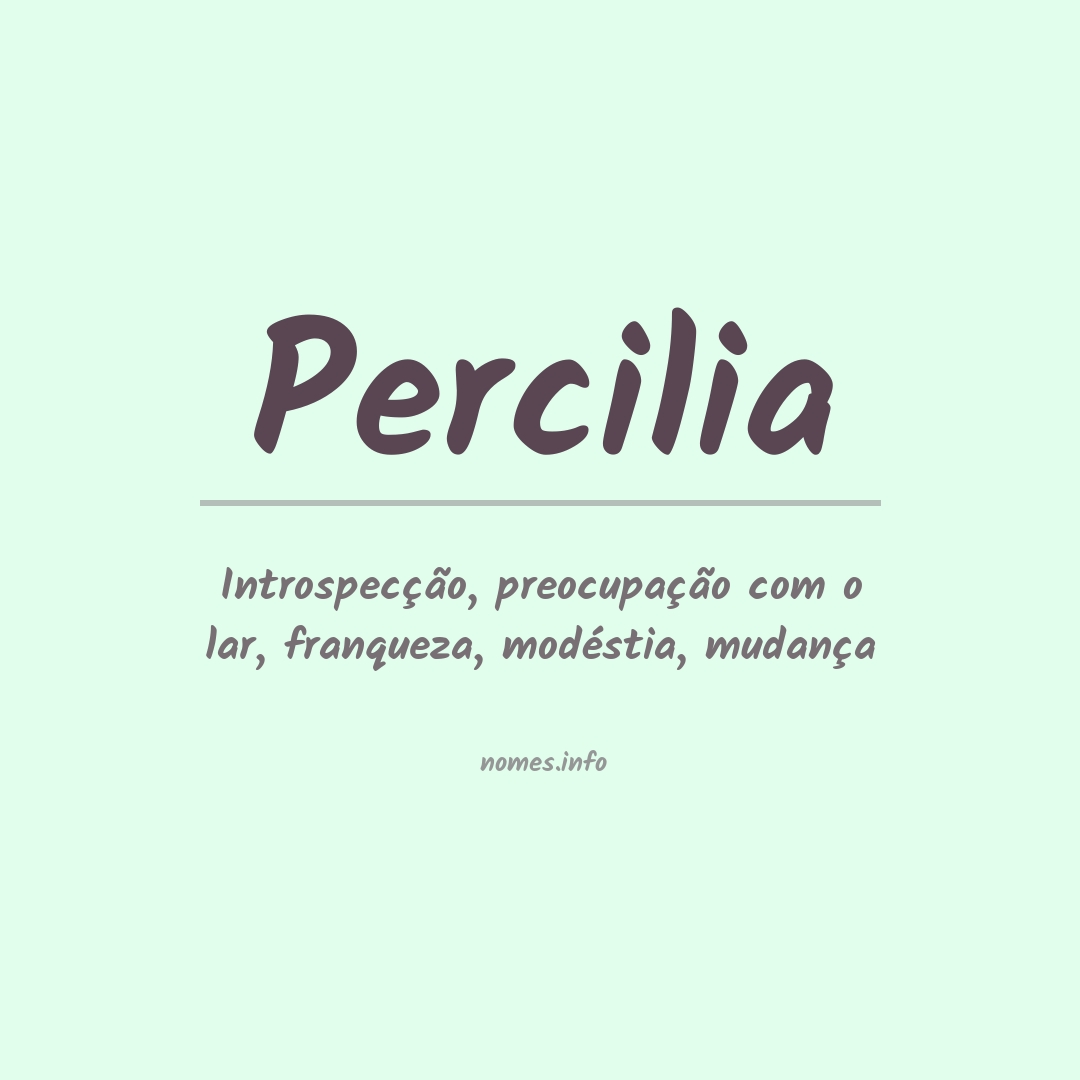 Significado do nome Percilia