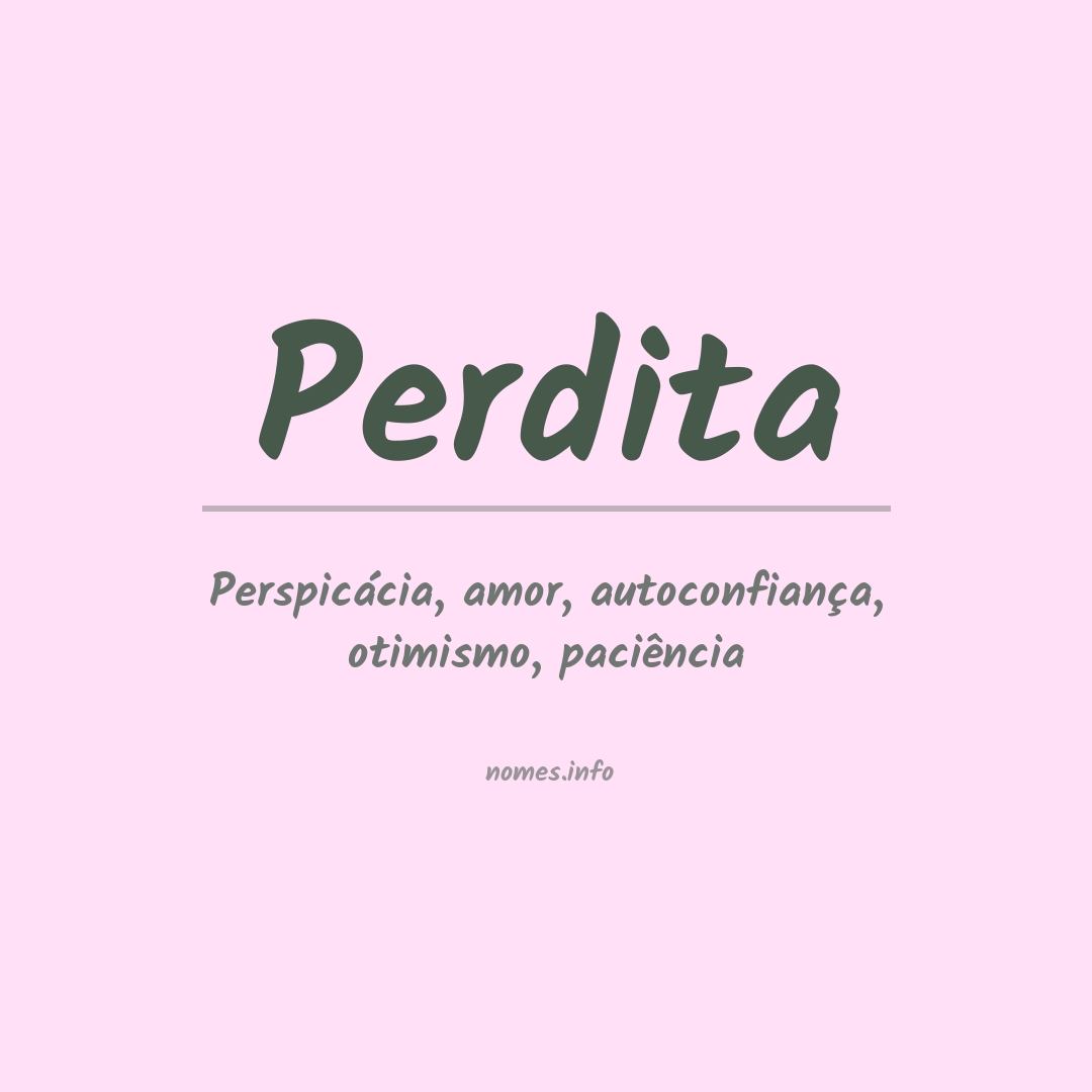 Significado do nome Perdita