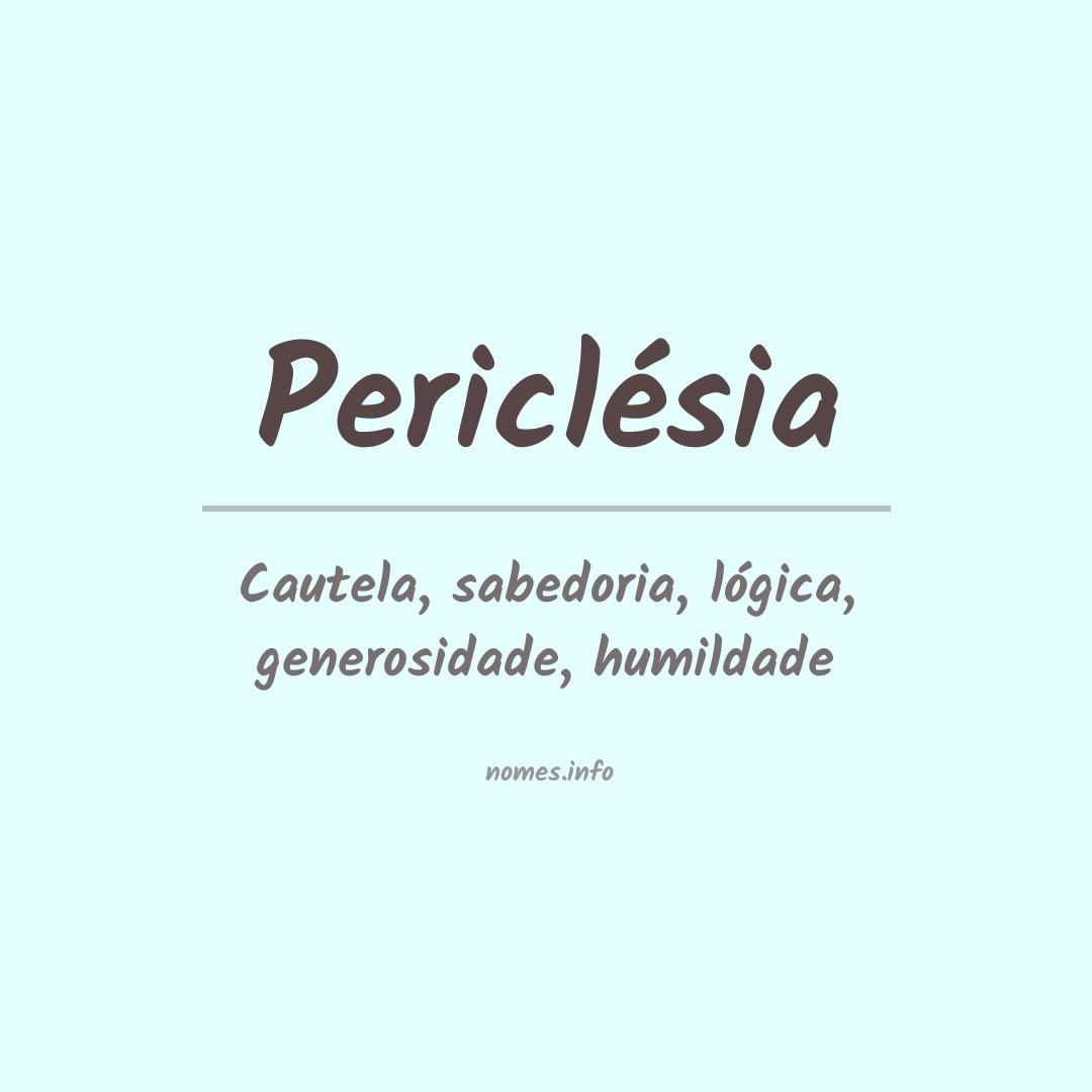 Significado do nome Periclésia