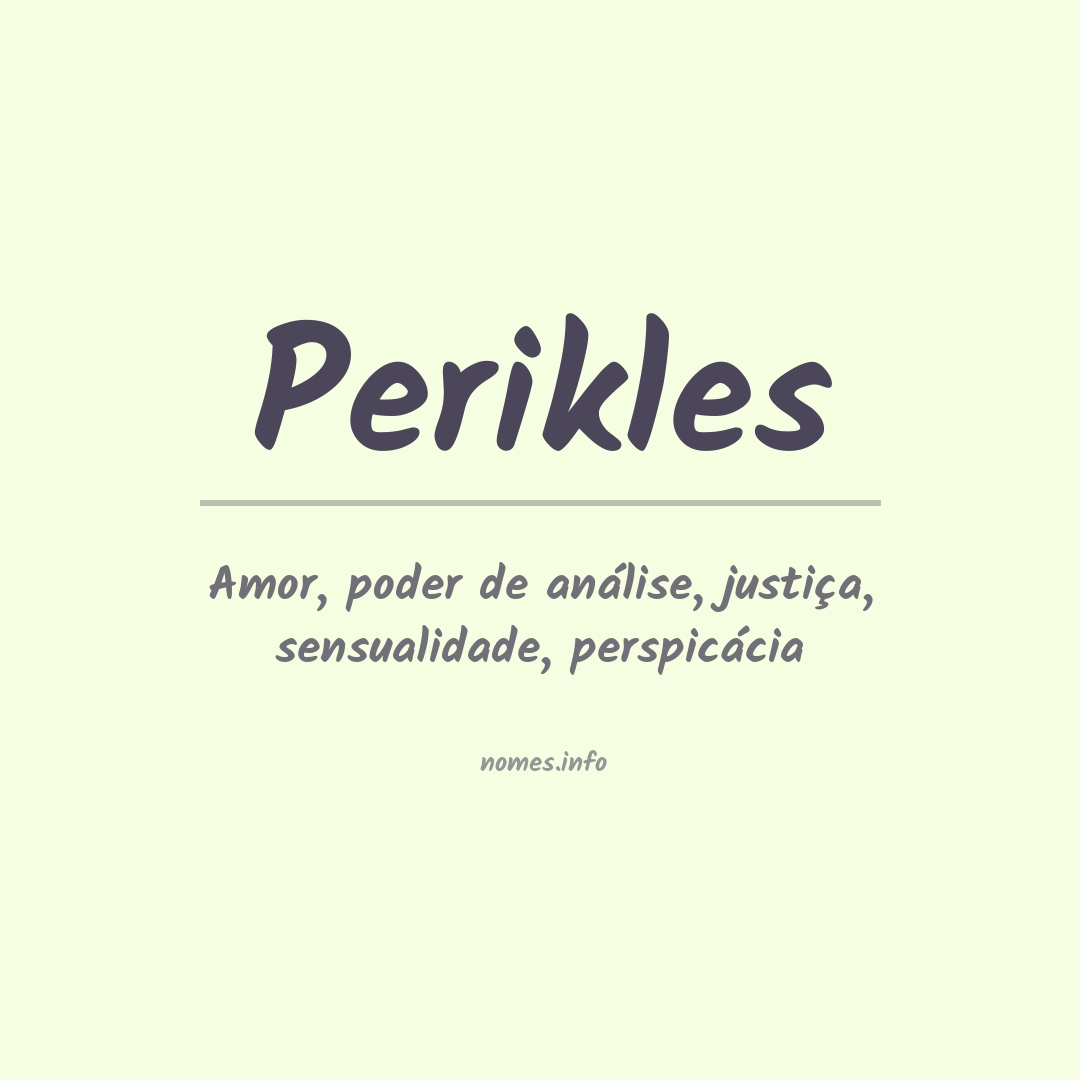 Significado do nome Perikles