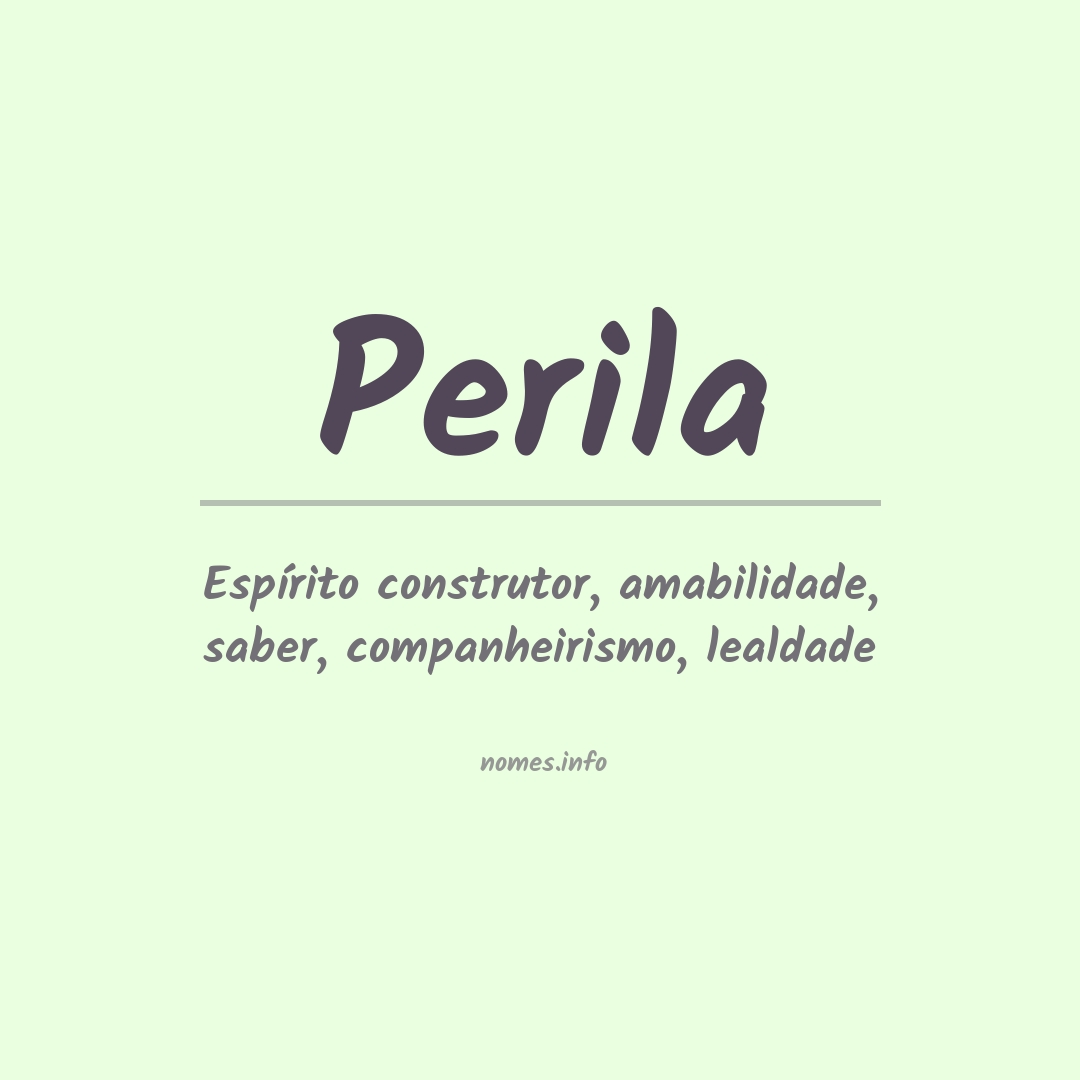 Significado do nome Perila