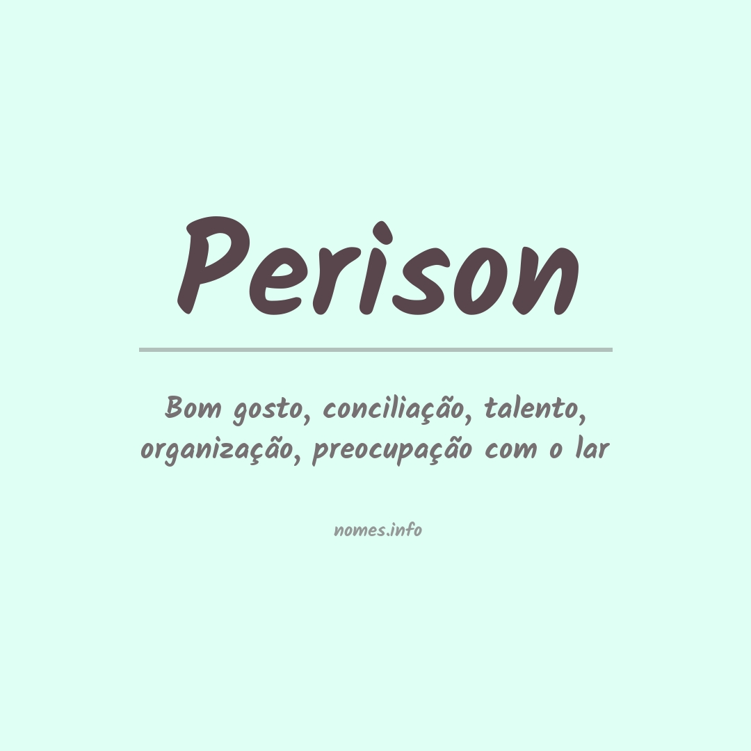 Significado do nome Perison