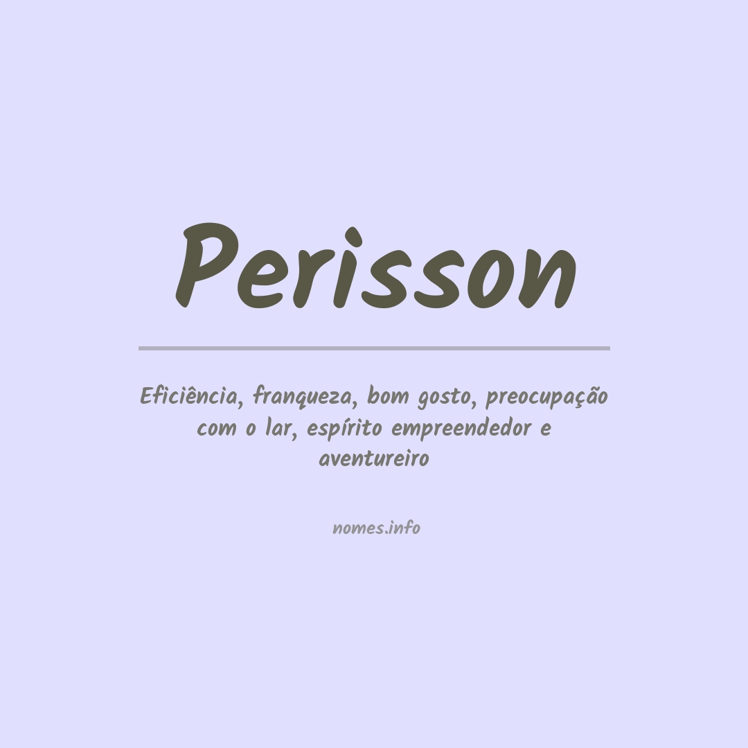 Significado do nome Perisson