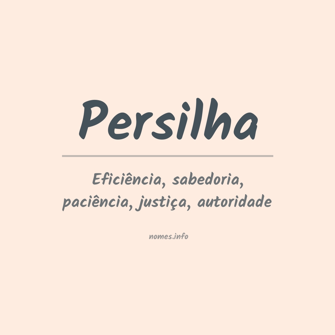 Significado do nome Persilha