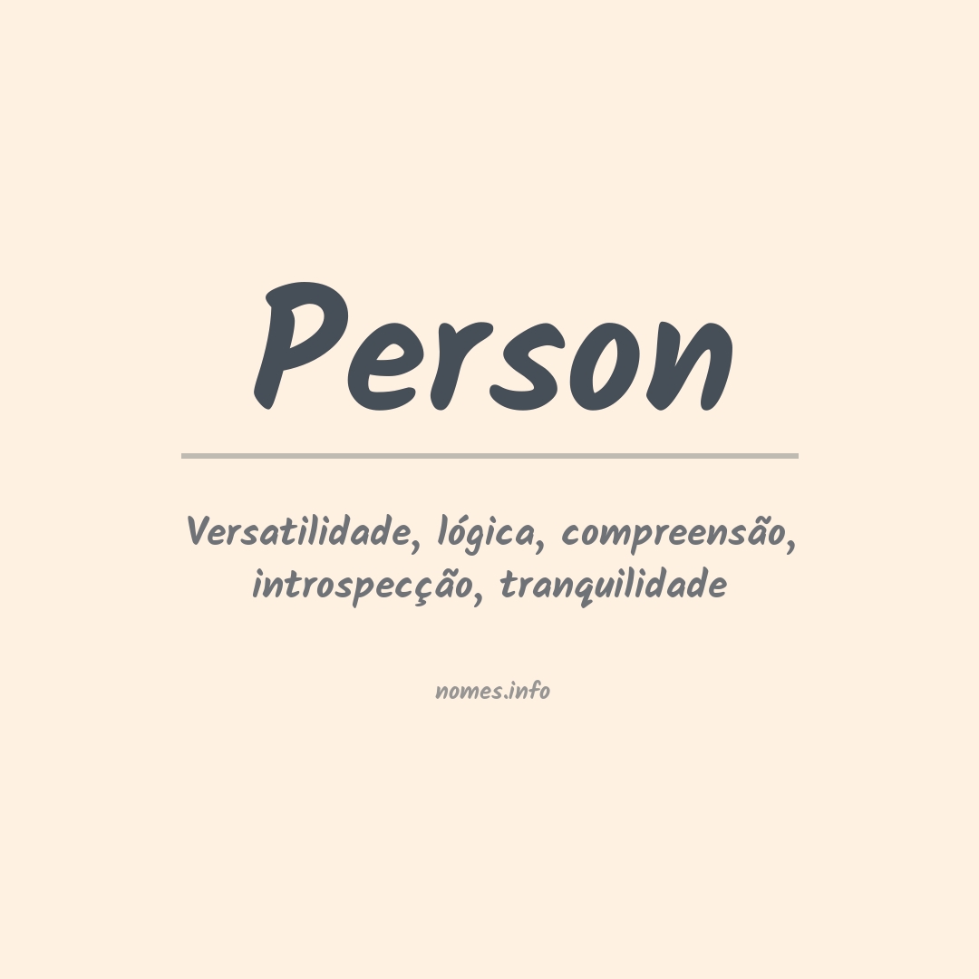 Significado do nome Person