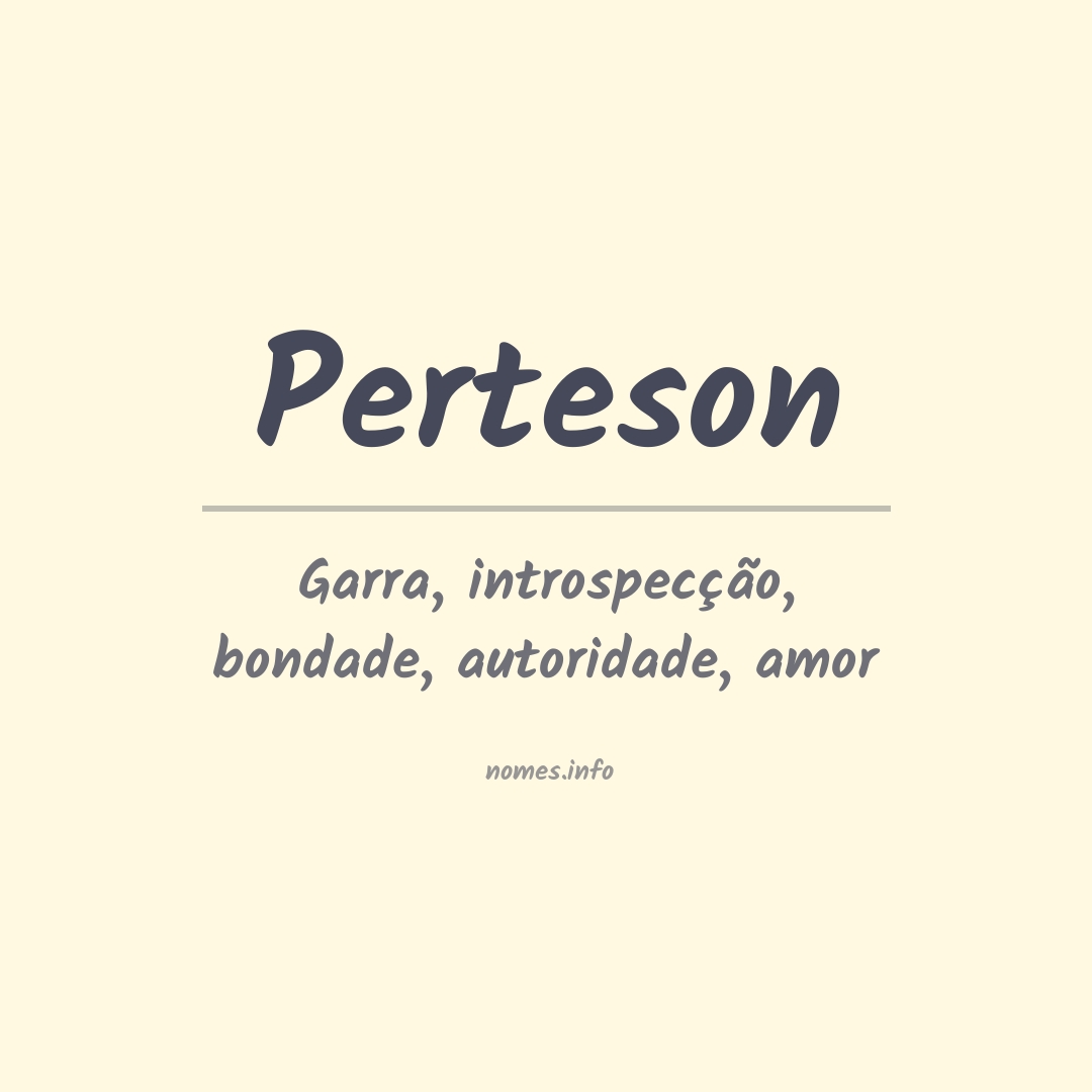 Significado do nome Perteson
