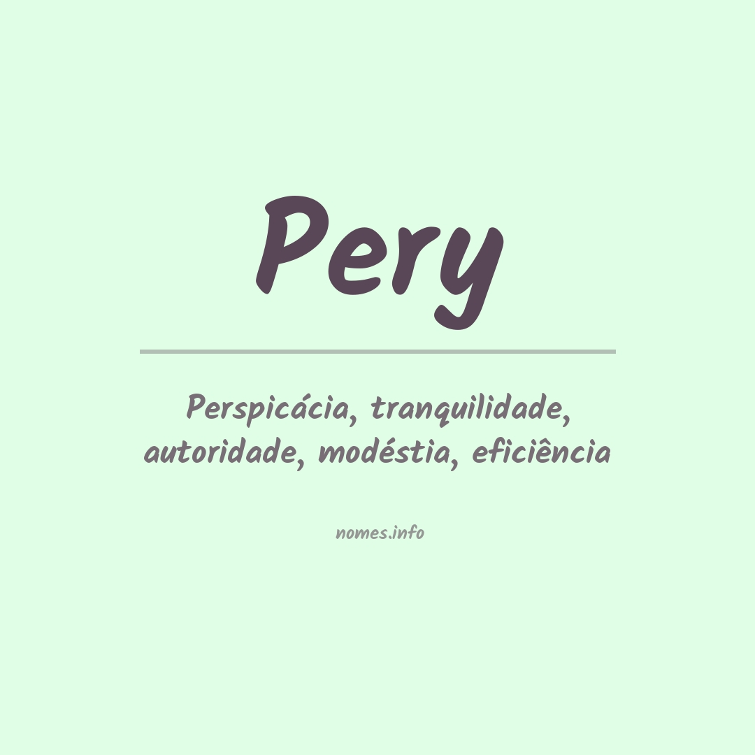 Significado do nome Pery